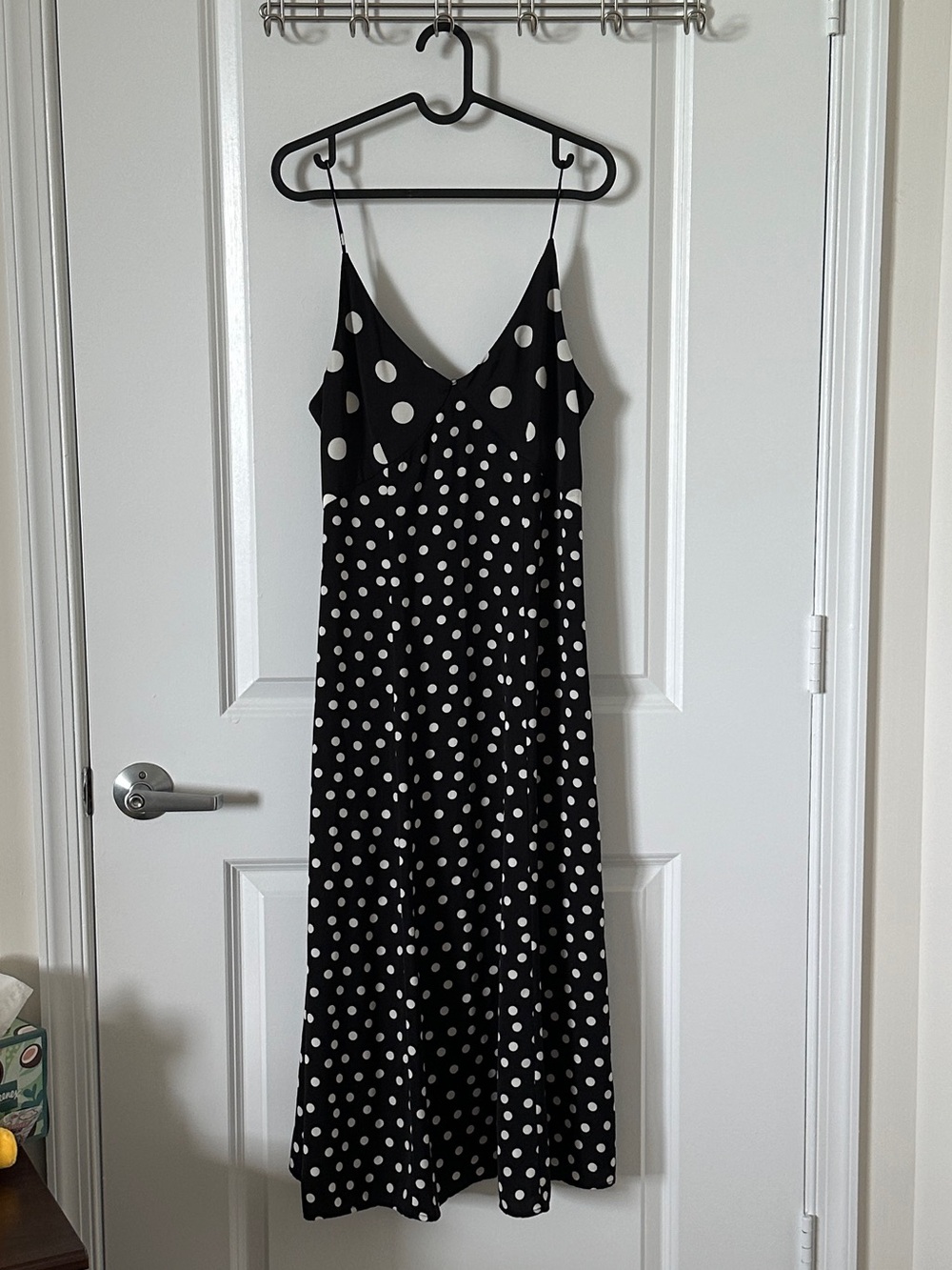 Banana Republic Black and White Polka Dot Slip Dress